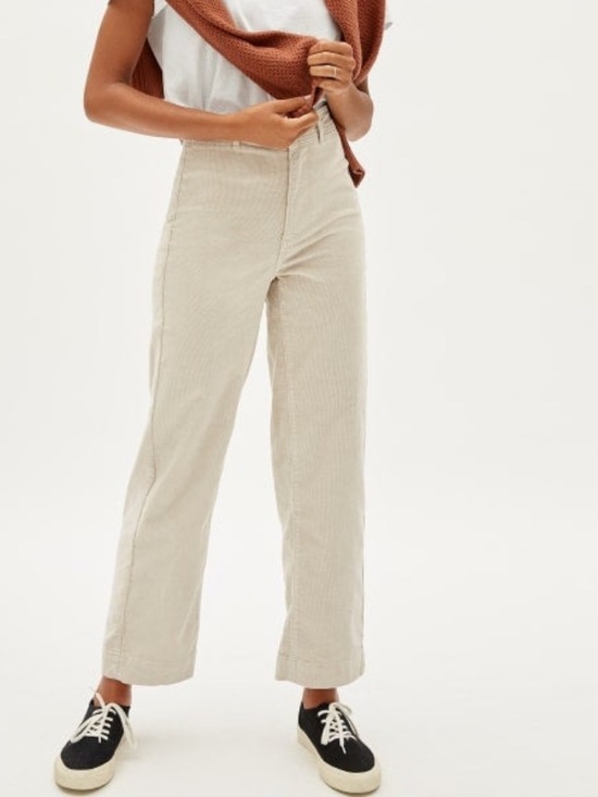 Everlane Pants - Everlane The Corduroy Wide-Leg Pant Ankle Length Cream Beige Size 6